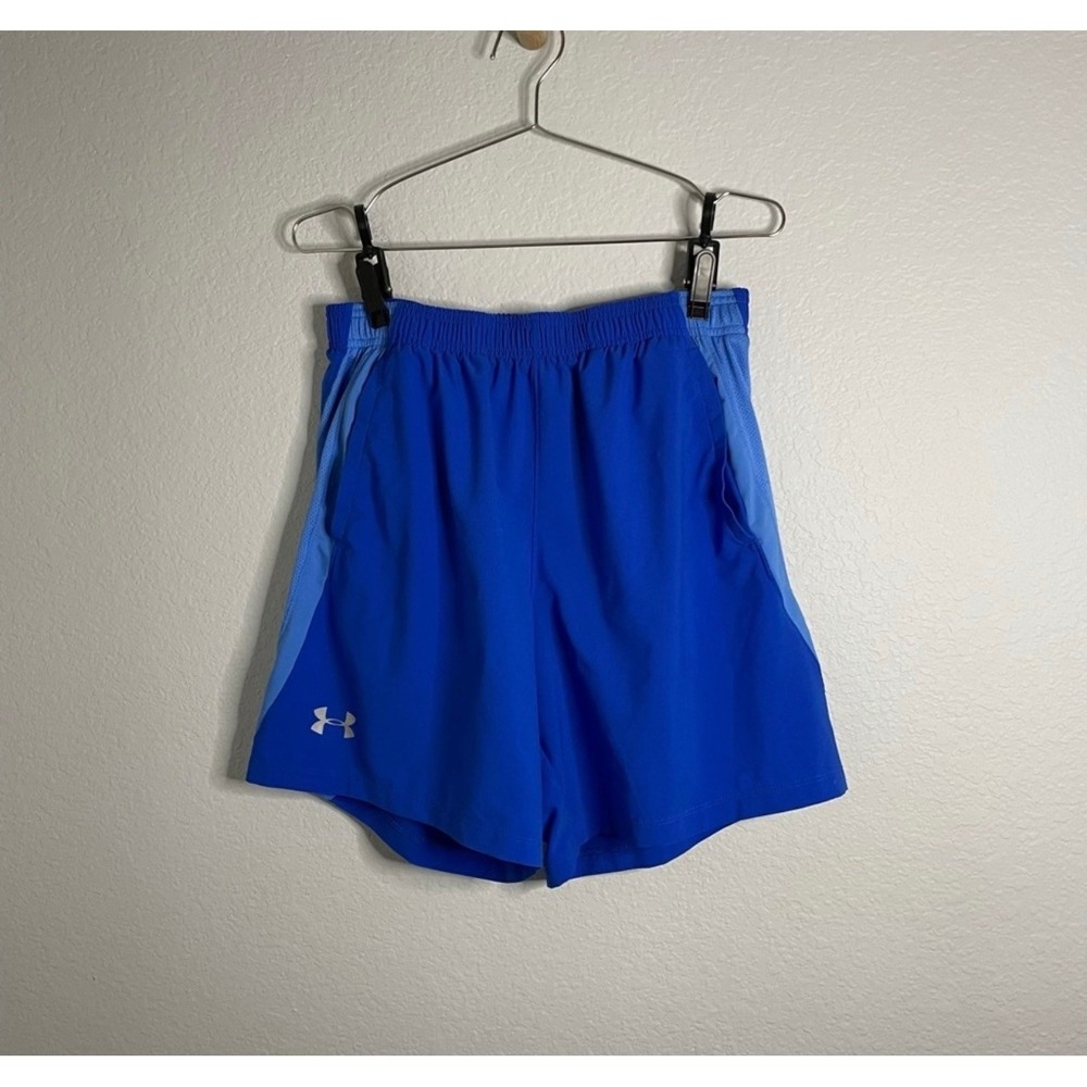 Under Armour Men's HeatGear Athletic Shorts Blue LG Running Training Gym